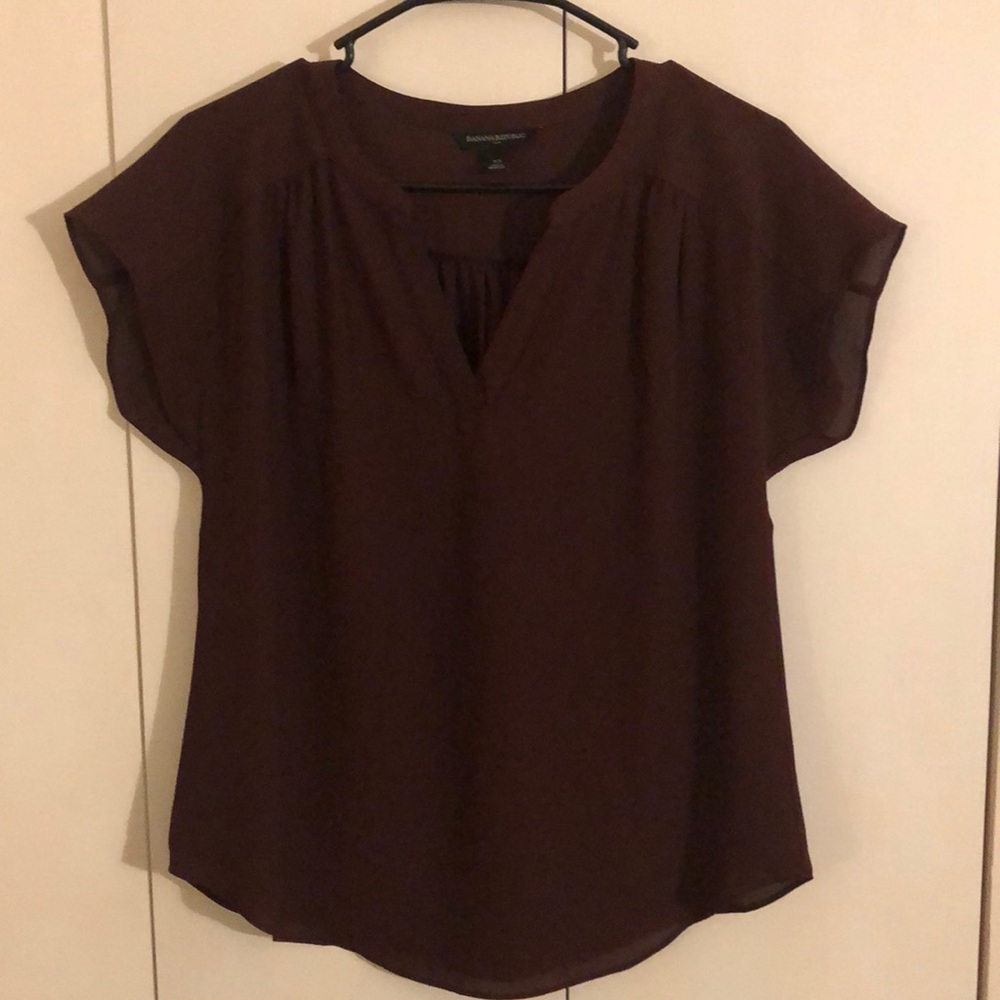 NWOT Sheer Maroon Blouse